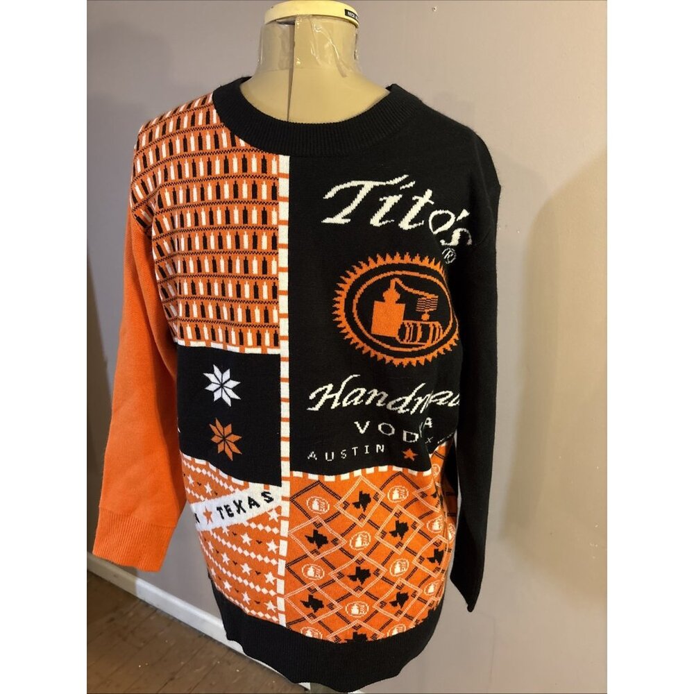 Tito's Handmade Vodka Austin Texas Pullover Drinking Sweater Adults L Sz Large